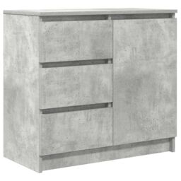 Berkfield Home Sideboard with Drawer Concrete Grey 71x35x65 cm Engineered Wood - Size: 71 x 35 x 65 cm - thumbnail 2