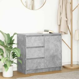 Berkfield Home Sideboard with Drawer Concrete Grey 71x35x65 cm Engineered Wood - Size: 71 x 35 x 65 cm - thumbnail 1