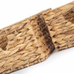Red Hamper Water Hyacinth Set of 2 Shallow Water Hyacinth Storage Basket in Brown - thumbnail 5