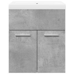 Berkfield Home Durable 2 Piece Bathroom Furniture Set Concrete Grey Engineered Wood - thumbnail 4
