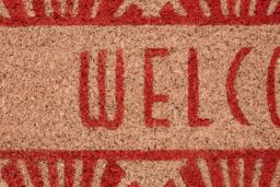 Orsina Welcome Doormat With Geometric Pattern, Art Deco Rug, Rectangular Dusk Pink Doormat, Rug For Outdoor Use - Size: 100 cm diameter - thumbnail 3