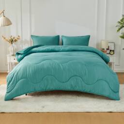 GAVENO CAVAILIA Coverless Microfiber Duvet in Green - Size: Single - thumbnail 2