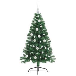 Berkfield Home Artificial Pre-lit Christmas Tree Green 120 cm PVC - thumbnail 4
