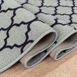 Smart Living Trellis Heavy Duty Machine Washable Hallway Kitchen Non Slip Door Mat in Grey - Size: 67 cm x 120 cm - thumbnail 3