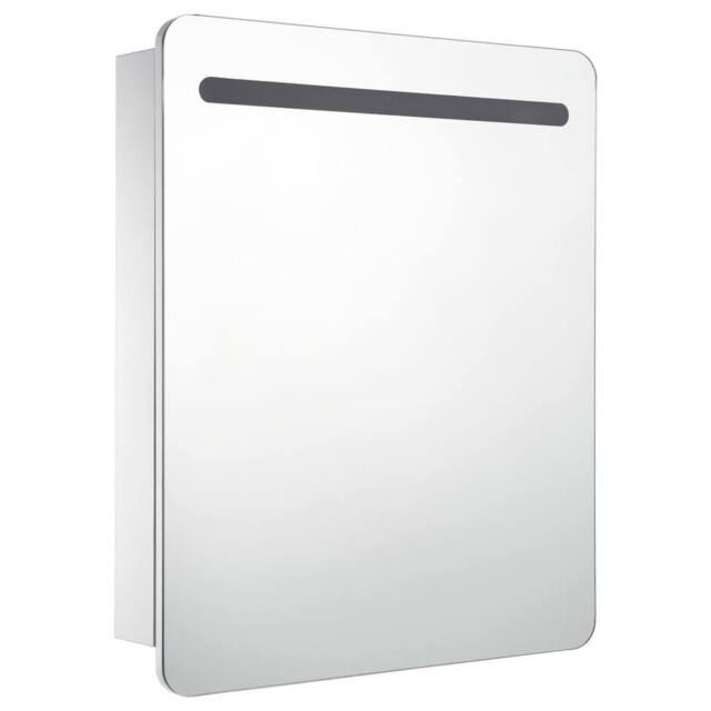 Berkfield Home LED Bathroom Mirror Cabinet 68x9x80 cm in White - Size: 68 x 9 x 80 cm - image 1