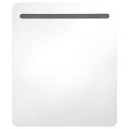 Berkfield Home LED Bathroom Mirror Cabinet 68x9x80 cm in White - Size: 68 x 9 x 80 cm - thumbnail 4
