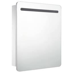 Berkfield Home LED Bathroom Mirror Cabinet 68x9x80 cm in White - Size: 68 x 9 x 80 cm - thumbnail 1