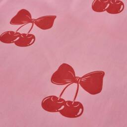 OHS Cherry Bow Microfibre Reversible Duvet Cover Set with Pillowcase in Pink - Size: King - thumbnail 5