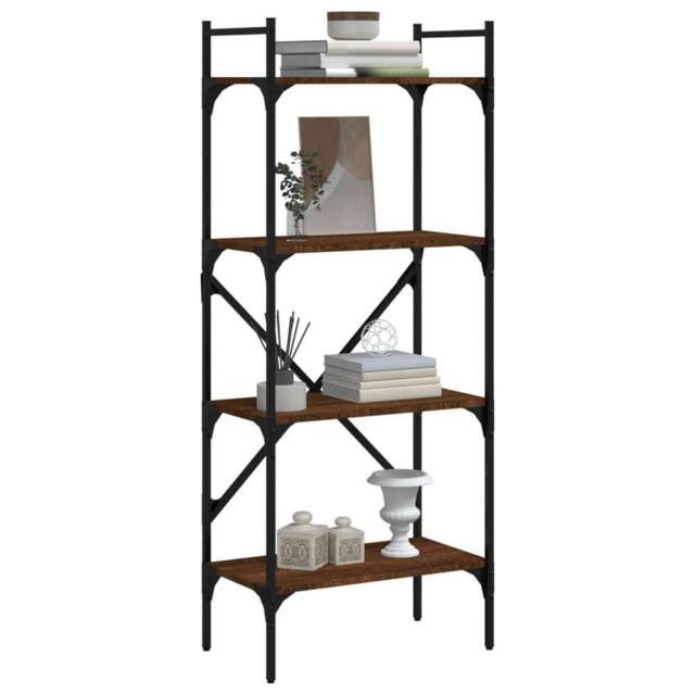 Berkfield Home Decorative Bookcase 4-Tier Brown Oak 56x31.5x138.5 cm Engineered Wood - image 1