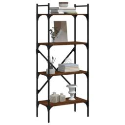 Berkfield Home Decorative Bookcase 4-Tier Brown Oak 56x31.5x138.5 cm Engineered Wood - thumbnail 1
