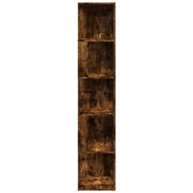 Berkfield Home Classic Corner Cabinet Smoked Oak 33x33x164.5 cm Engineered Wood in Brown - image 1