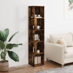 Berkfield Home Classic Corner Cabinet Smoked Oak 33x33x164.5 cm Engineered Wood in Brown - thumbnail 5