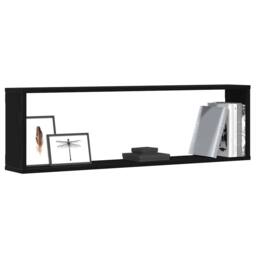 Berkfield Home Wall Cube Shelves 4 pcs Black Oak 100x15x30 cm Engineered Wood - Size: 100 x 15 x 30 cm - thumbnail 4