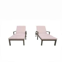 FURNITURE ONE Rattan Garden Sun Lounger Sunbed with Cushions Reclining Chair in Brown - Size: 1 Seater - thumbnail 5