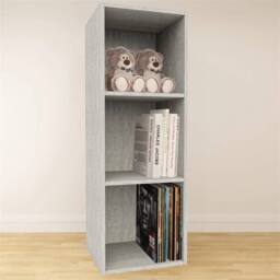 "Nordara Large 12"" Storage Box Concrete Effect Record Display Cabinet Unit in Grey - Size: 100 cm x 100 cm" - thumbnail 5