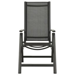 Berkfield Home Folding Garden Chairs 2 pcs Textilene & Aluminium Black - thumbnail 3