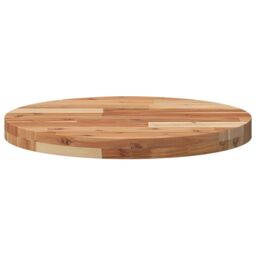 Berkfield Home Table Top Round √ò50x4 cm Solid Wood Acacia in Brown - Size: 50x4 cm - thumbnail 4