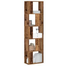 Berkfield Home Bookcase 5-Tier Old Wood 45x23.5x162.5 cm Engineered Wood in Brown - thumbnail 2