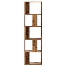 Berkfield Home Bookcase 5-Tier Old Wood 45x23.5x162.5 cm Engineered Wood in Brown - thumbnail 3