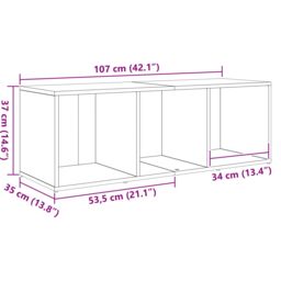 Berkfield Home TV Cabinet with Storage Old wood Engineered Wood in Brown - thumbnail 9