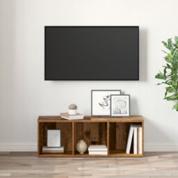 Berkfield Home TV Cabinet with Storage Old wood Engineered Wood in Brown - thumbnail 4