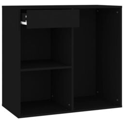 Berkfield Home Cosmetic Cabinet Black 80x40x75 cm Engineered Wood - Size: 80 x 40 x 75 cm - thumbnail 2