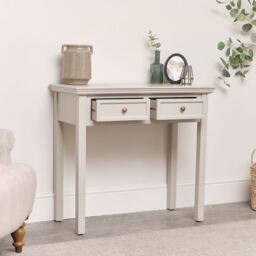 Melody Maison 2 Drawer Console / Dressing Table - Daventry Taupe-Grey Range in Taupe - thumbnail 6