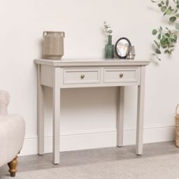 Melody Maison 2 Drawer Console / Dressing Table - Daventry Taupe-Grey Range in Taupe - thumbnail 4