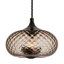 Industville Chelsea Textured Glass Round Pendant Light - 10 Inch in Light Brown - Size: 10 inches - thumbnail 2