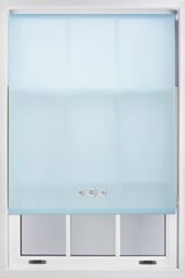 Furnished Duck Egg Blue Daylight Roller Blind with Triple Chrome Round Eyelets - Trimmable Window Shade - Size: 90 cm width x 210 cm drop - thumbnail 1