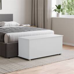 Kelvenix White Storage Ottoman Chest Bedding Blanket Box - Size: 0.6m2 - thumbnail 4