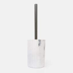 OHS Bathroom Accessories 4 Piece Set Ribbed Soap Tumbler Toothbrush in White - thumbnail 5