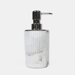 OHS Bathroom Accessories 4 Piece Set Ribbed Soap Tumbler Toothbrush in White - thumbnail 3