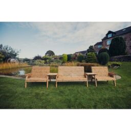 Churnet Valley Garden Furniture Ltd Valley 1X3B 2X2B Straight Tray - Fully Assembled - Set of Cushions Inc in Brown - thumbnail 3