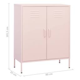 Berkfield Home Storage Cabinet Pink 80x35x101.5 cm Steel - thumbnail 9