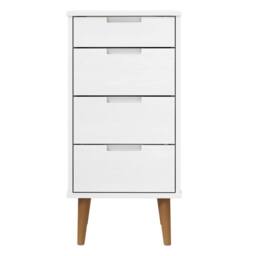 Berkfield Home Drawer Cabinet MOLDE White 40x35x82 cm Solid Wood Pine - Size: 40 x 35 x 82 cm - thumbnail 4