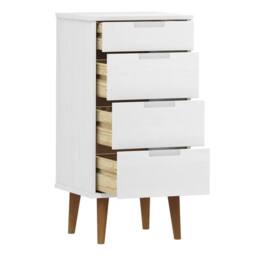 Berkfield Home Drawer Cabinet MOLDE White 40x35x82 cm Solid Wood Pine - Size: 40 x 35 x 82 cm - thumbnail 5