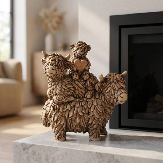 Garden Greatness Hughie Highland Cow Family Ornament - Size: 1 Pack - image 1
