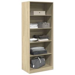 Berkfield Home Wardrobe Sonoma Oak 80x50x200 cm Engineered Wood in Light Tan - Size: 80 x 50 x 200 cm - thumbnail 3