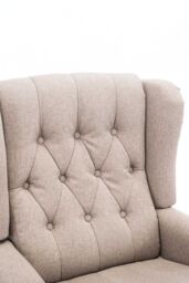 More4Homes Althorpe Wing Back Recliner Button Back Fireside Linen Chair in Beige - thumbnail 6