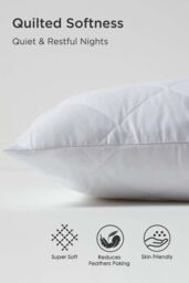 Homescapes Cotton Rich Quilted Pillow Protectors 65 x 65 cm, Pack of 4 in White - Size: 65 x 65 cm - thumbnail 4
