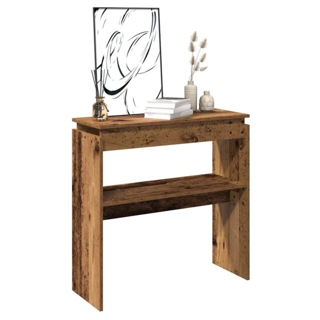 Berkfield Home Console Table Old Wood 80x30x102 cm Engineered Wood in Brown - Size: 80 x 30 x 102 cm - image 1