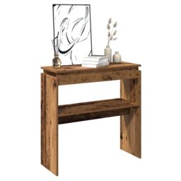Berkfield Home Console Table Old Wood 80x30x102 cm Engineered Wood in Brown - Size: 80 x 30 x 102 cm - thumbnail 1