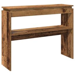 Berkfield Home Console Table Old Wood 80x30x102 cm Engineered Wood in Brown - Size: 80 x 30 x 102 cm - thumbnail 6