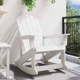 Berkfield Home Adirondack Rocking Chair White 73.5x92x90 cm HDPE - thumbnail 3