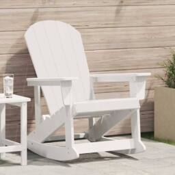 Berkfield Home Adirondack Rocking Chair White 73.5x92x90 cm HDPE - thumbnail 2