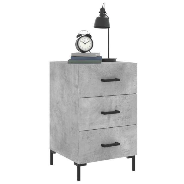 Berkfield Home Modern Bedside Cabinet Concrete Grey 40x40x66 cm Engineered Wood - Size: 40 x 40 x 66 cm - image 1