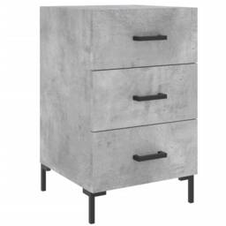 Berkfield Home Modern Bedside Cabinet Concrete Grey 40x40x66 cm Engineered Wood - Size: 40 x 40 x 66 cm - thumbnail 3