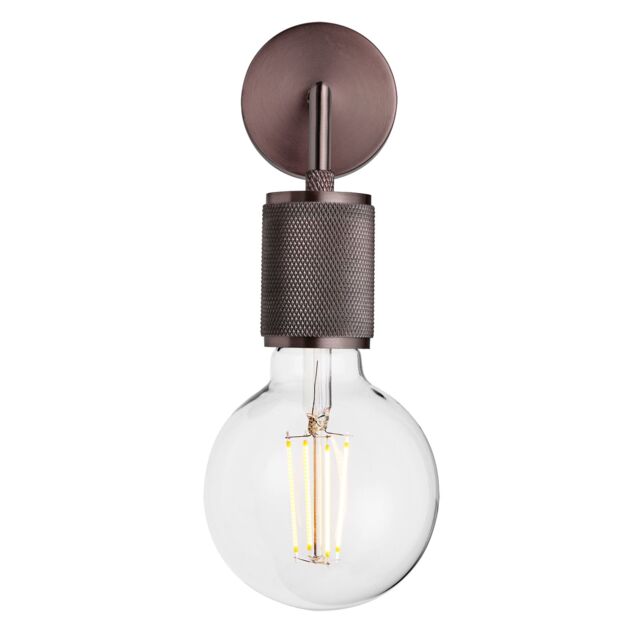 Industville Knurled Edison Wall Light in Bronze - Size: Medium - image 1