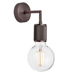 Industville Knurled Edison Wall Light in Bronze - Size: Medium - thumbnail 2